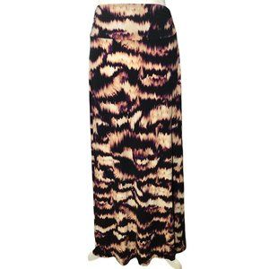 Cynthia Rowley Tie Dyed Maxi Skirt Stretch Sz Small Flame Colors